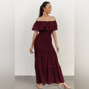 Baltic Born Amalfi Smocked Maxi Dress Mulberry